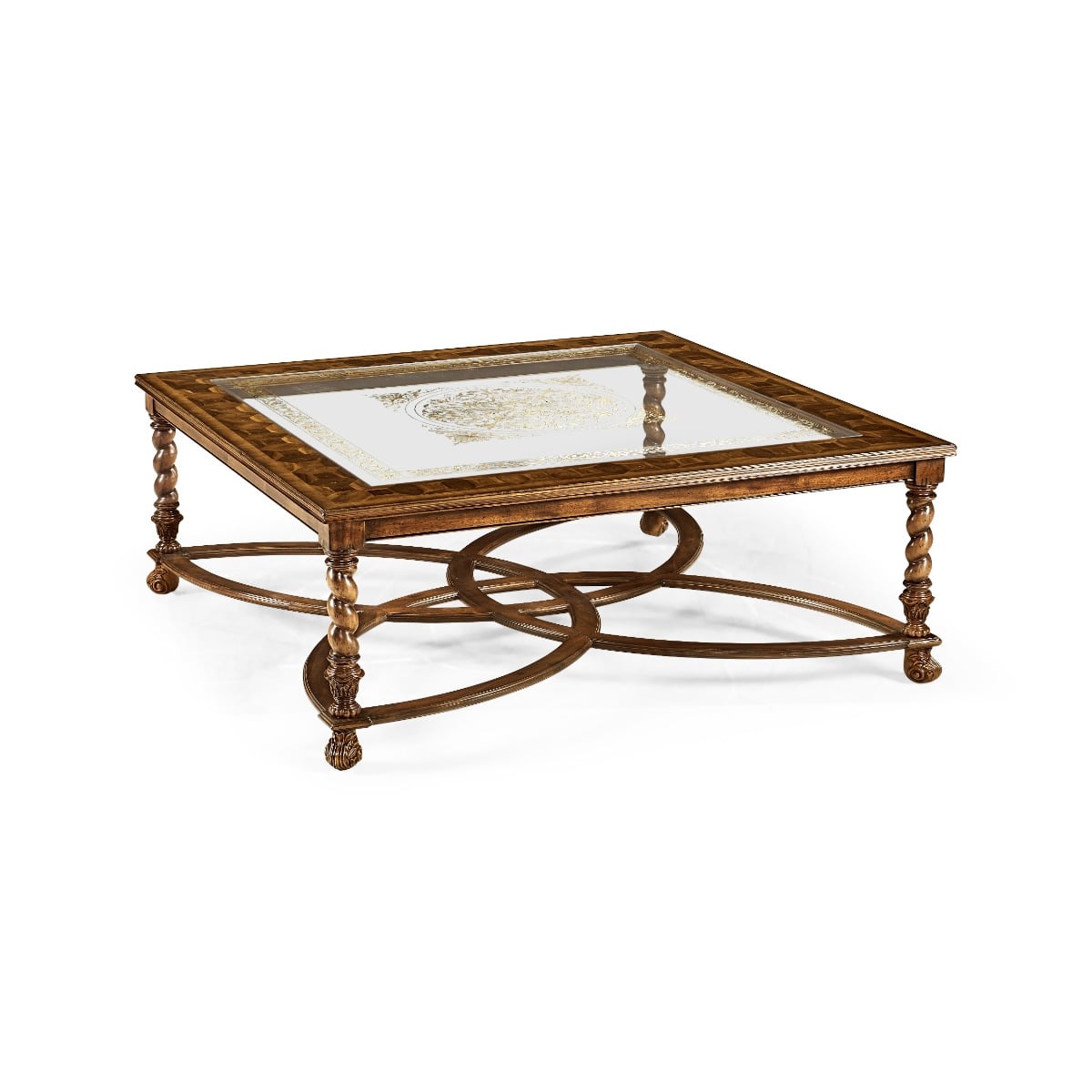 Large Square Coffee Table Oyster - Eglomise Top