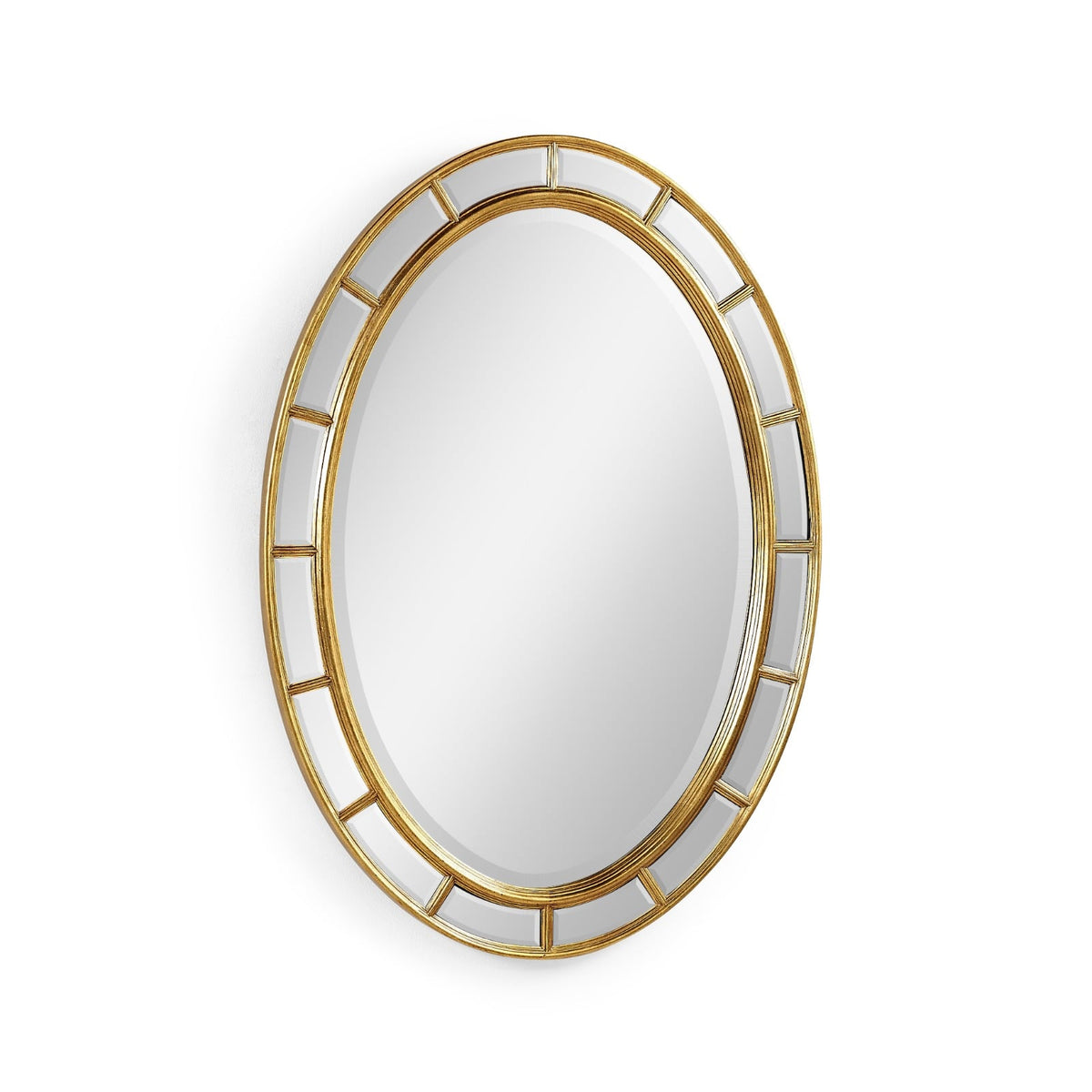 Oval panelled gilded mirror (Plain mirror glass)