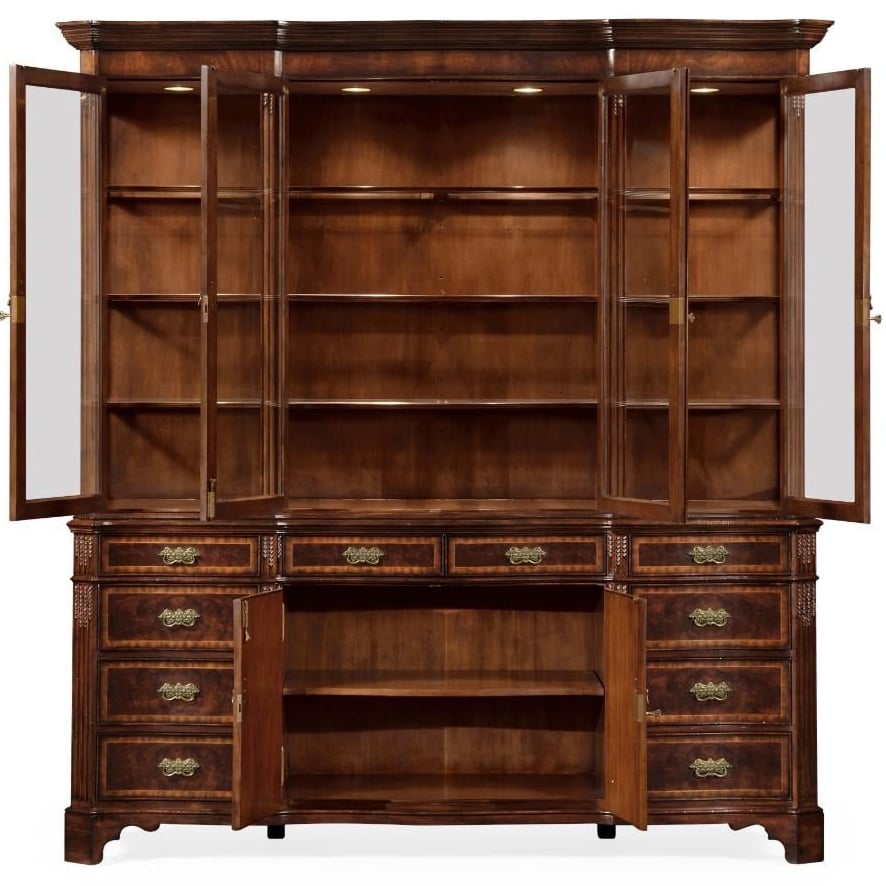 Serpentine Architrave Mahogany China Cabinet