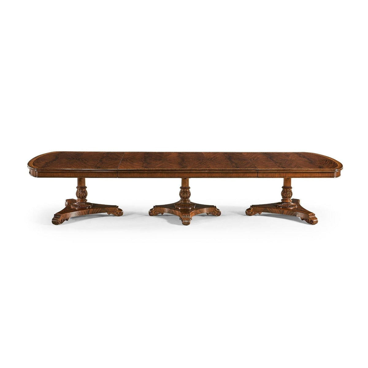 Mahogany Triple Pedestal Extending Dining Table - 402.2 - 514.4cm