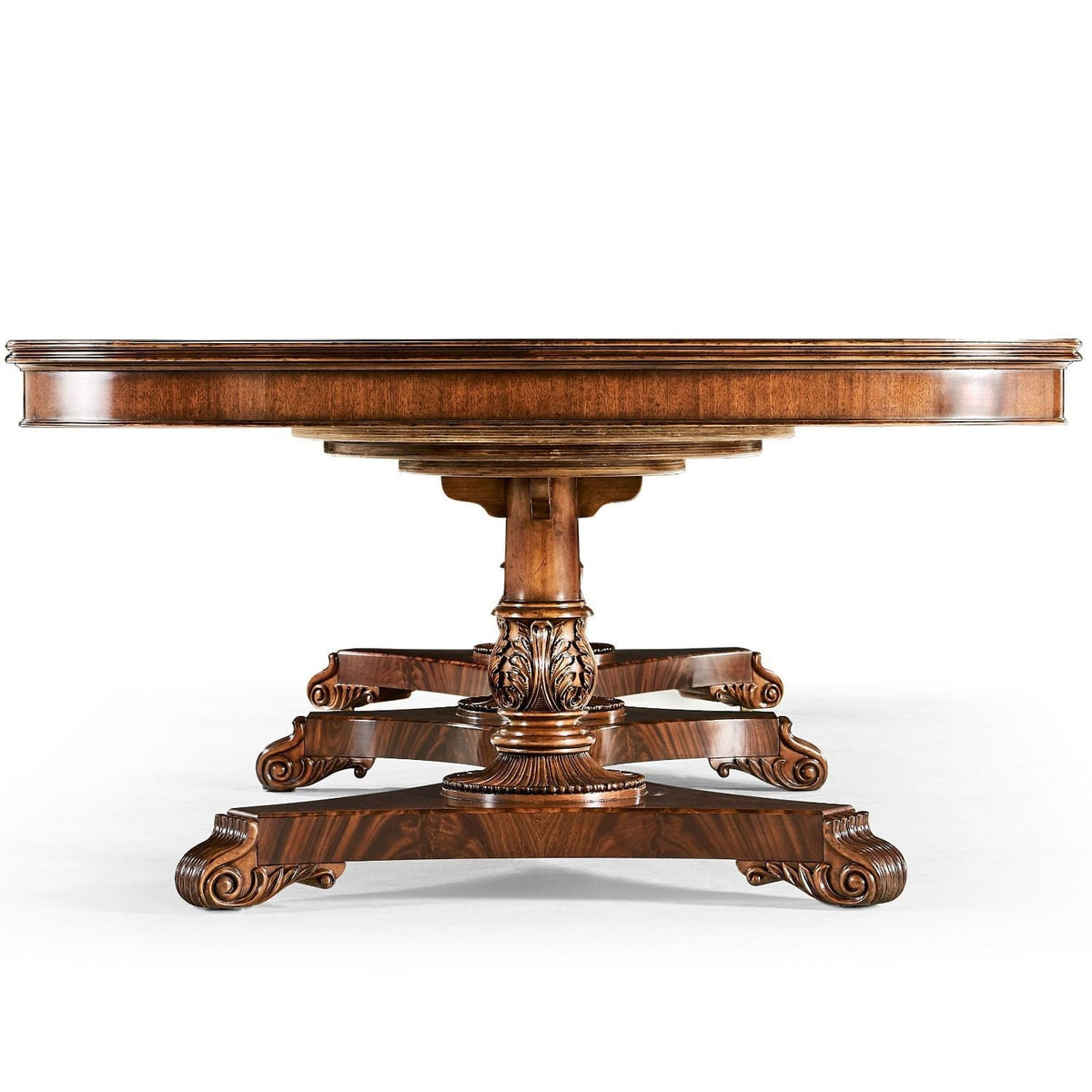 Mahogany Triple Pedestal Extending Dining Table - 402.2 - 514.4cm