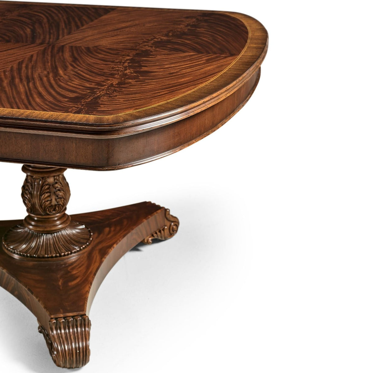 Mahogany Triple Pedestal Extending Dining Table - 402.2 - 514.4cm