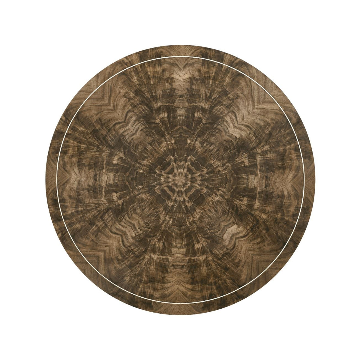 Round Bleached Walnut Side Table