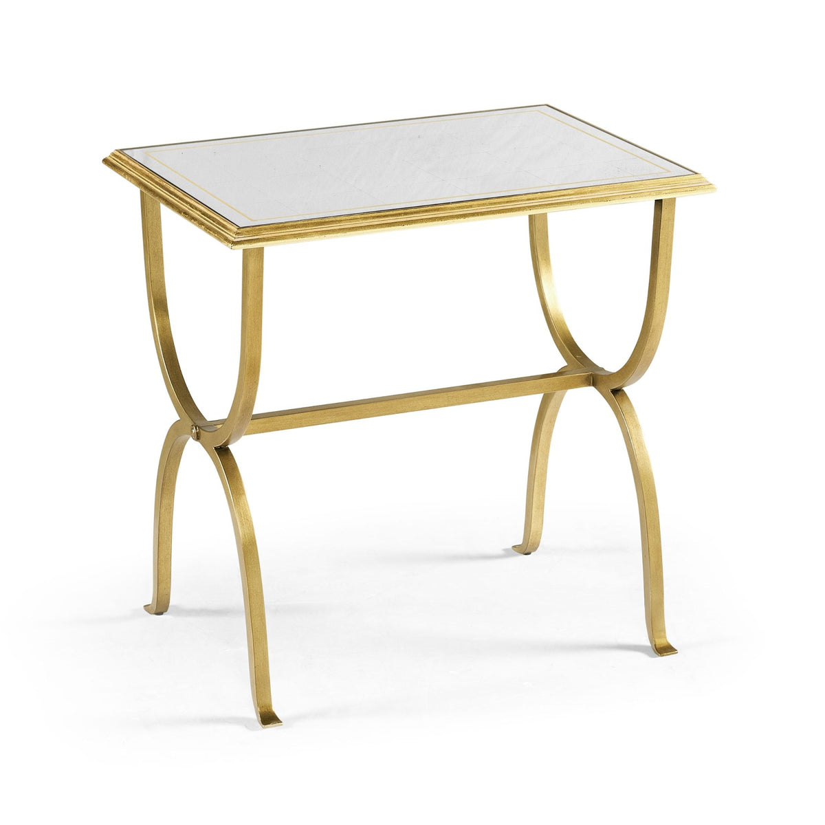 Églomisé & gilded iron rectangular side table