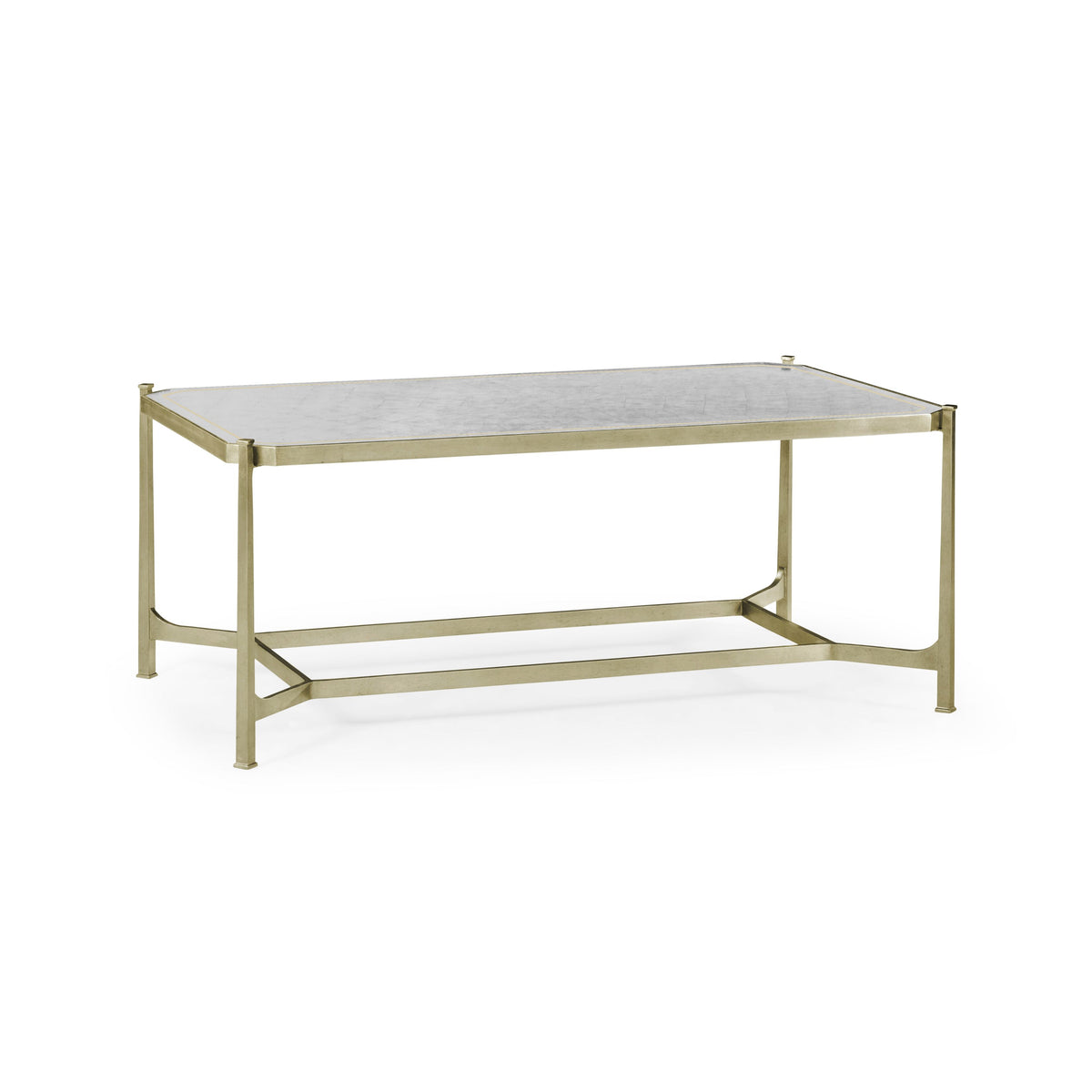 Églomisé & silver iron rectangular coffee table