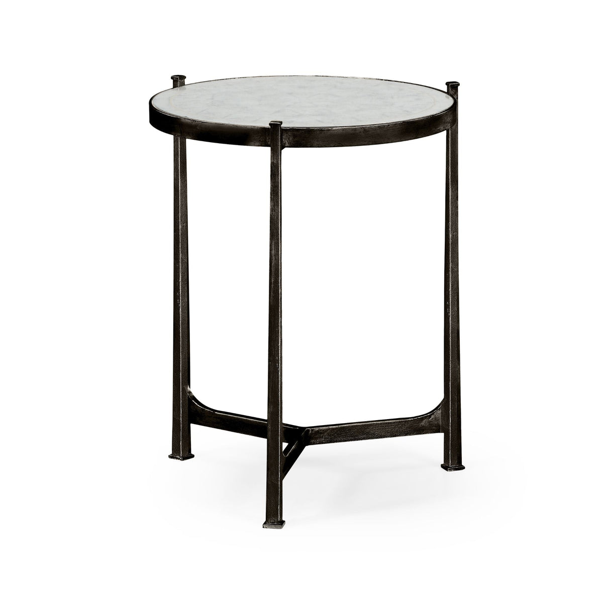 Round End Table Contemporary in Eglomise - Bronze