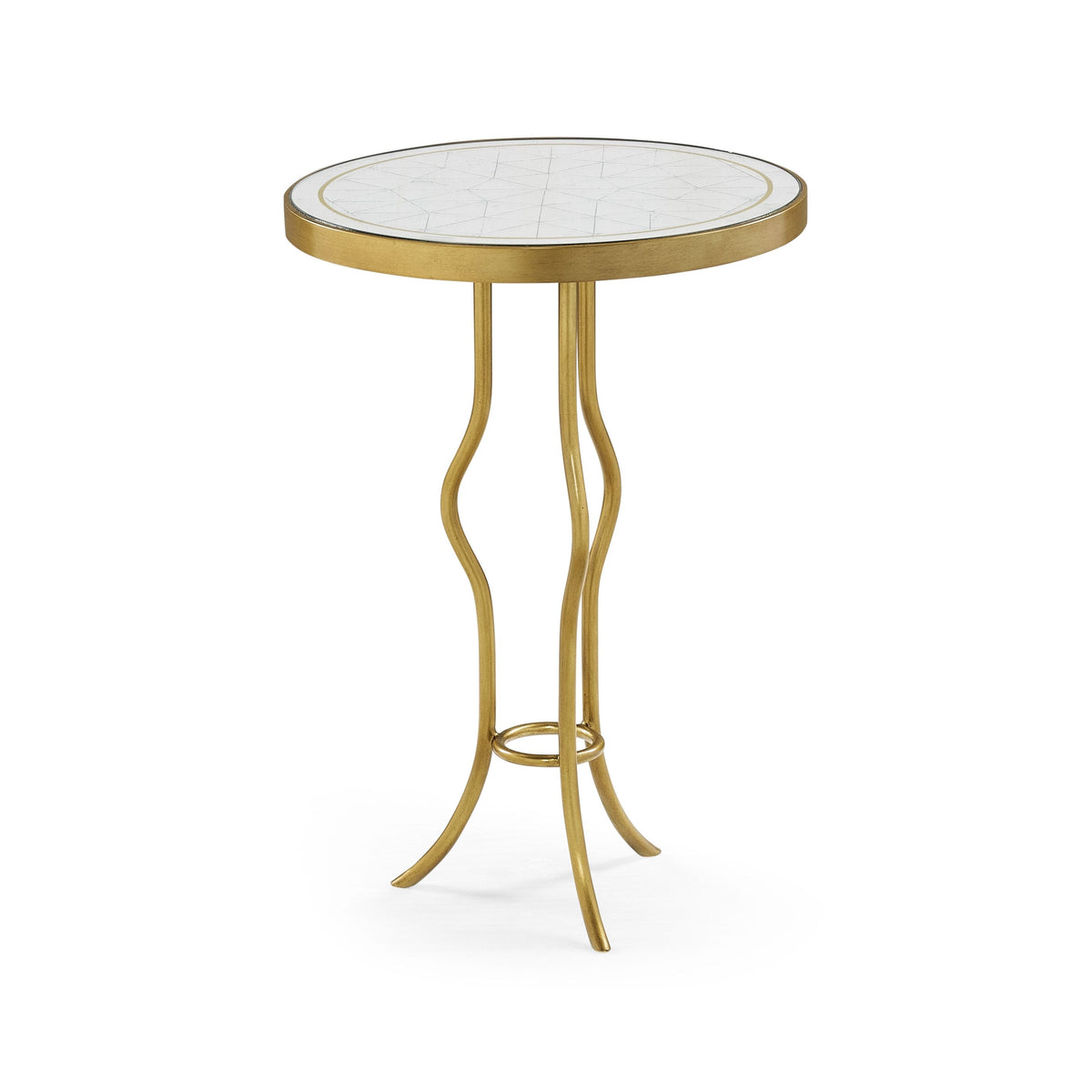 Églomisé & gilded iron round wine table
