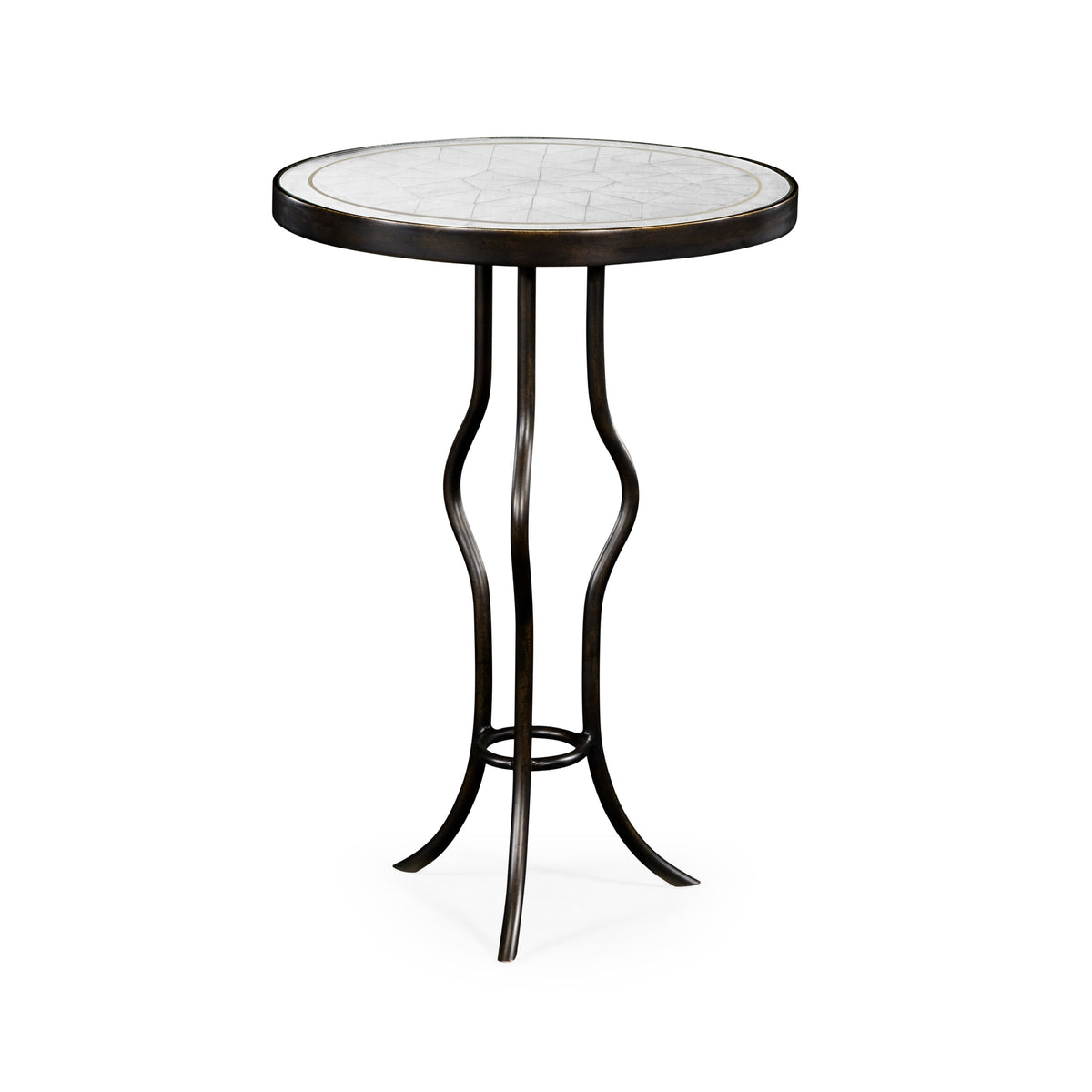 Églomisé & bronze iron round wine table