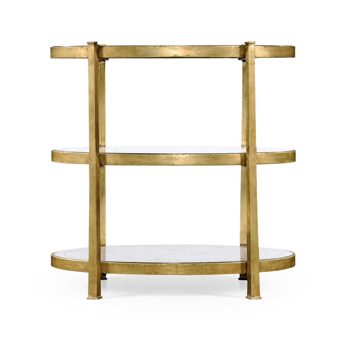 Small Oval Side Table Contemporary Three-Tier - Gilded