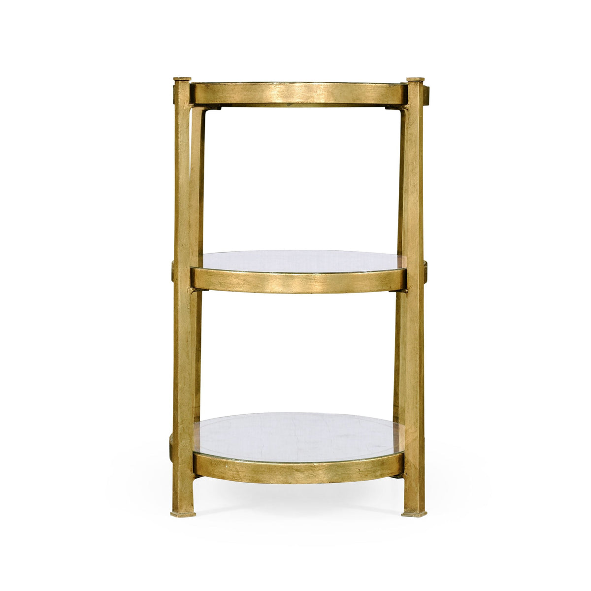 Small Oval Side Table Contemporary Three-Tier - Gilded