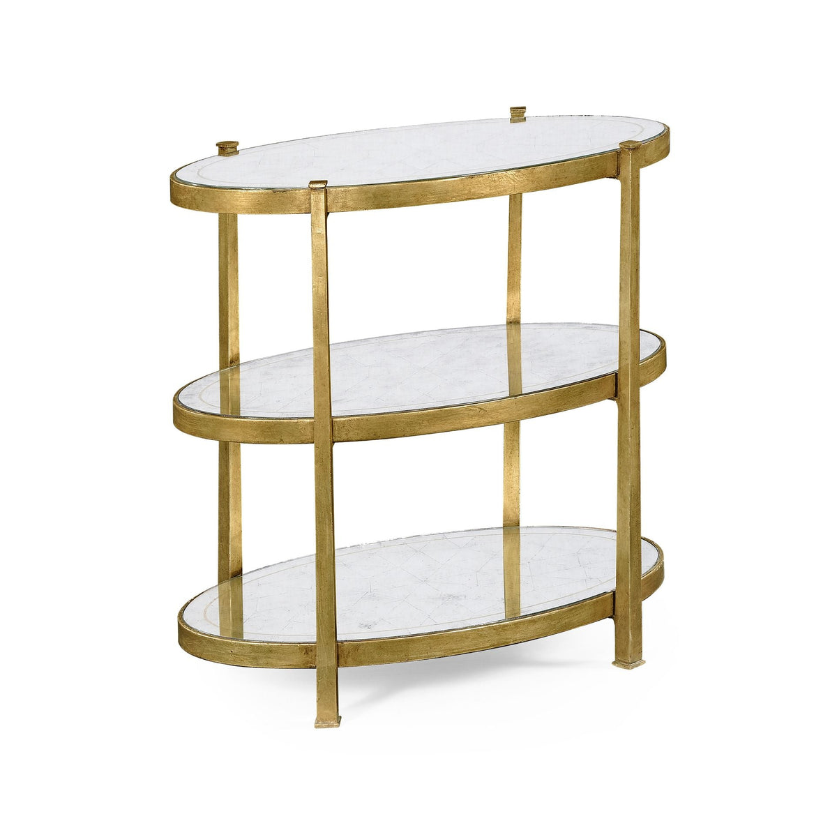 Églomisé & gilded iron three-tier table (Small)
