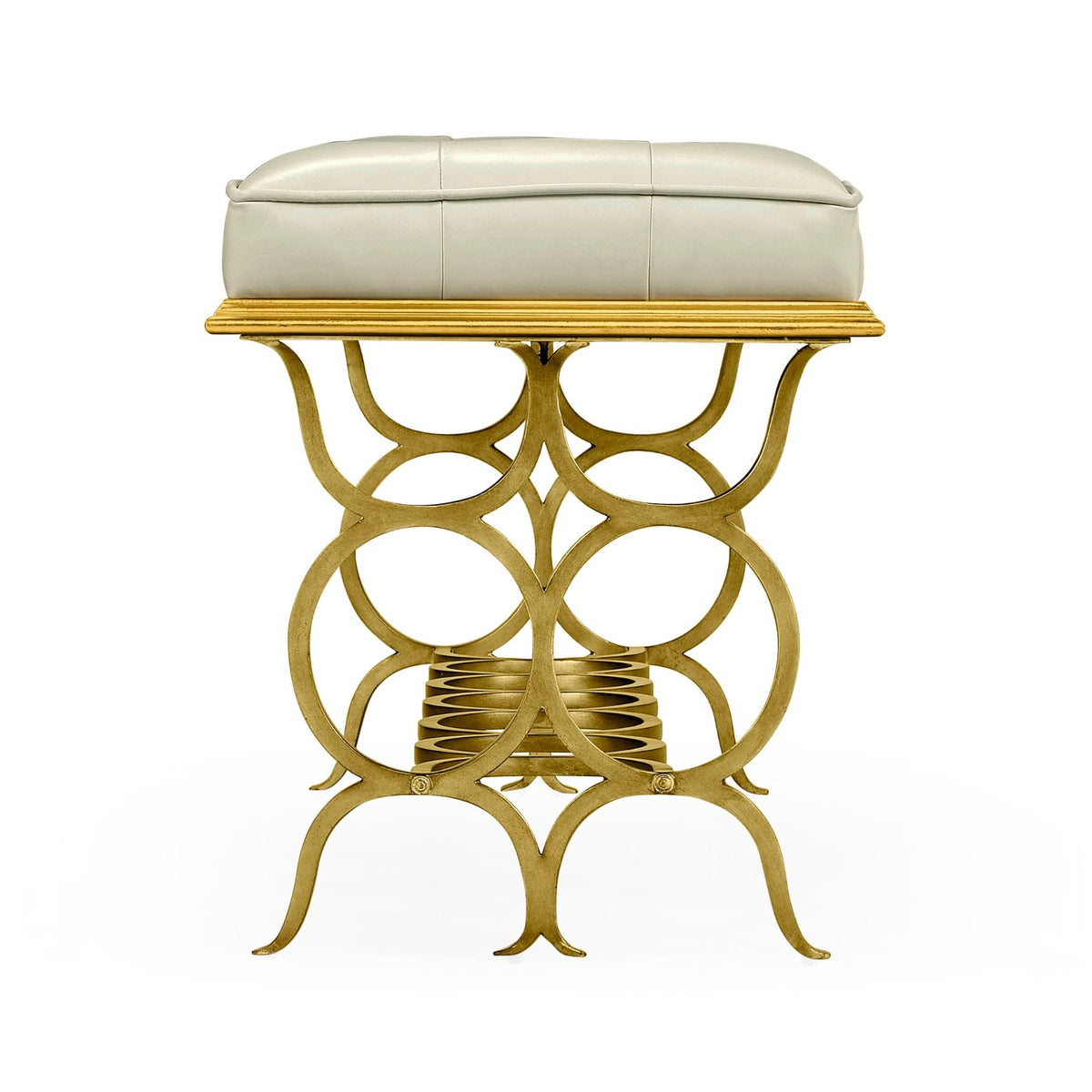 Luxe Circles Bench in Gilded Iron