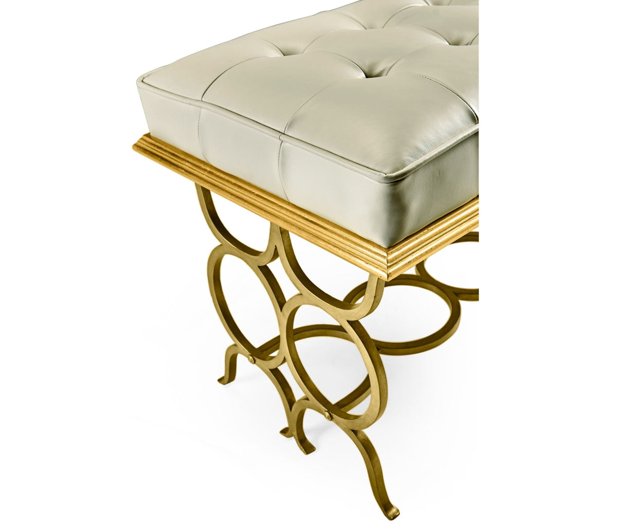 Luxe Circles Bench in Gilded Iron