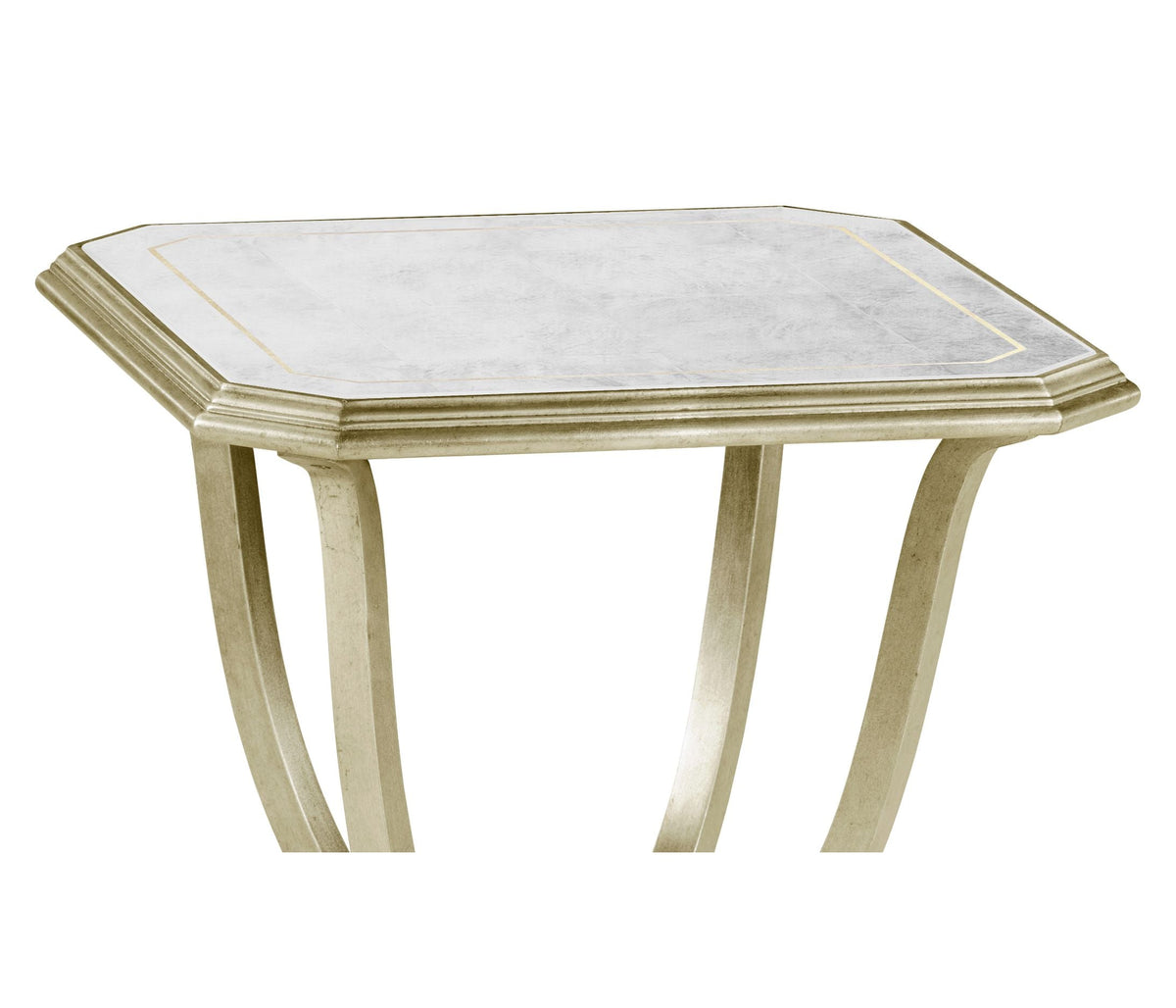 Octagonal Side Table Horseshoe - Silver
