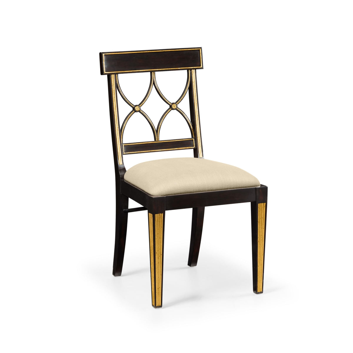 Regency Black Painted Curved Back Side Chair