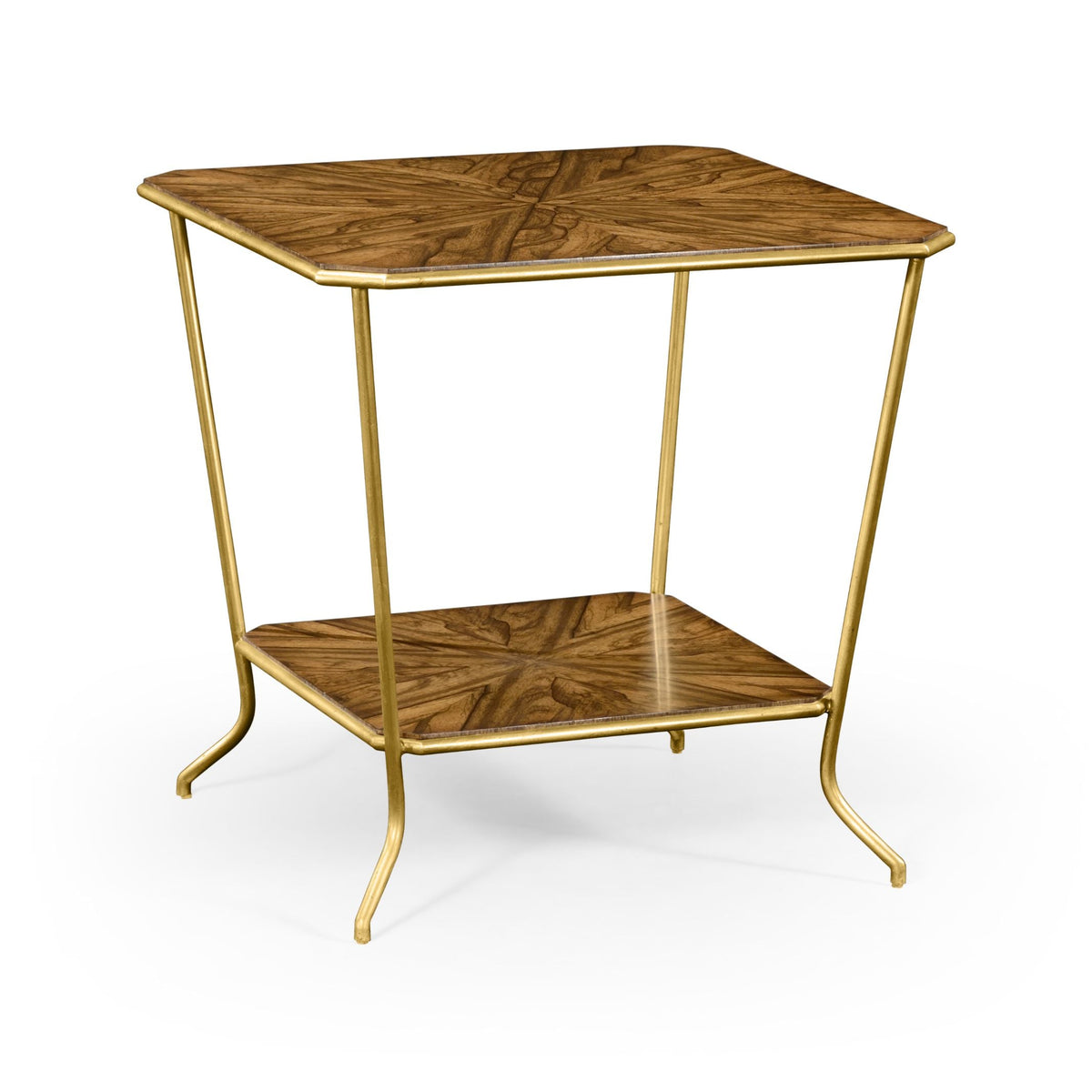 Argentinian walnut veneered square side table