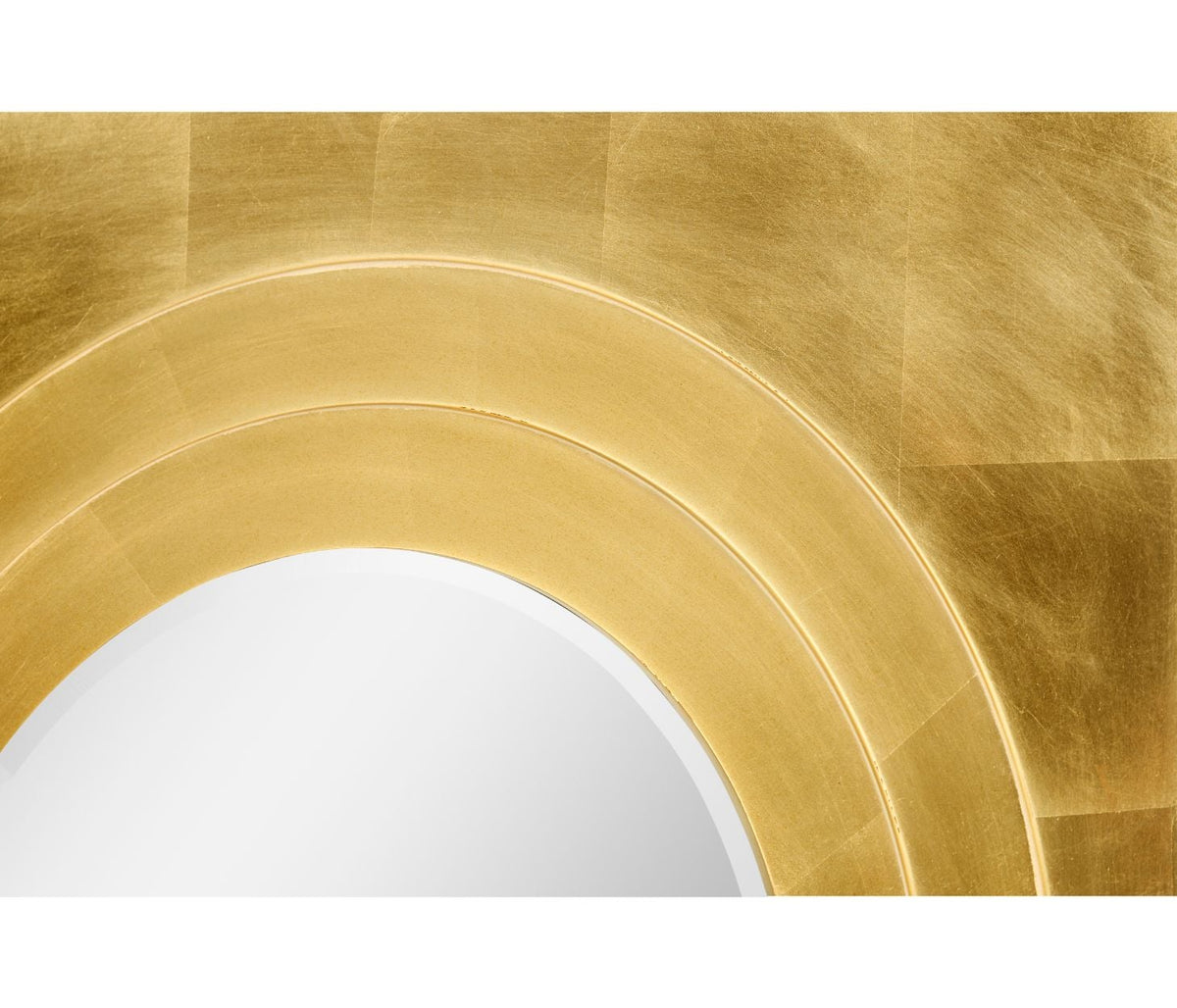 Round Mirror Contemporary with Square Frame - Gilded