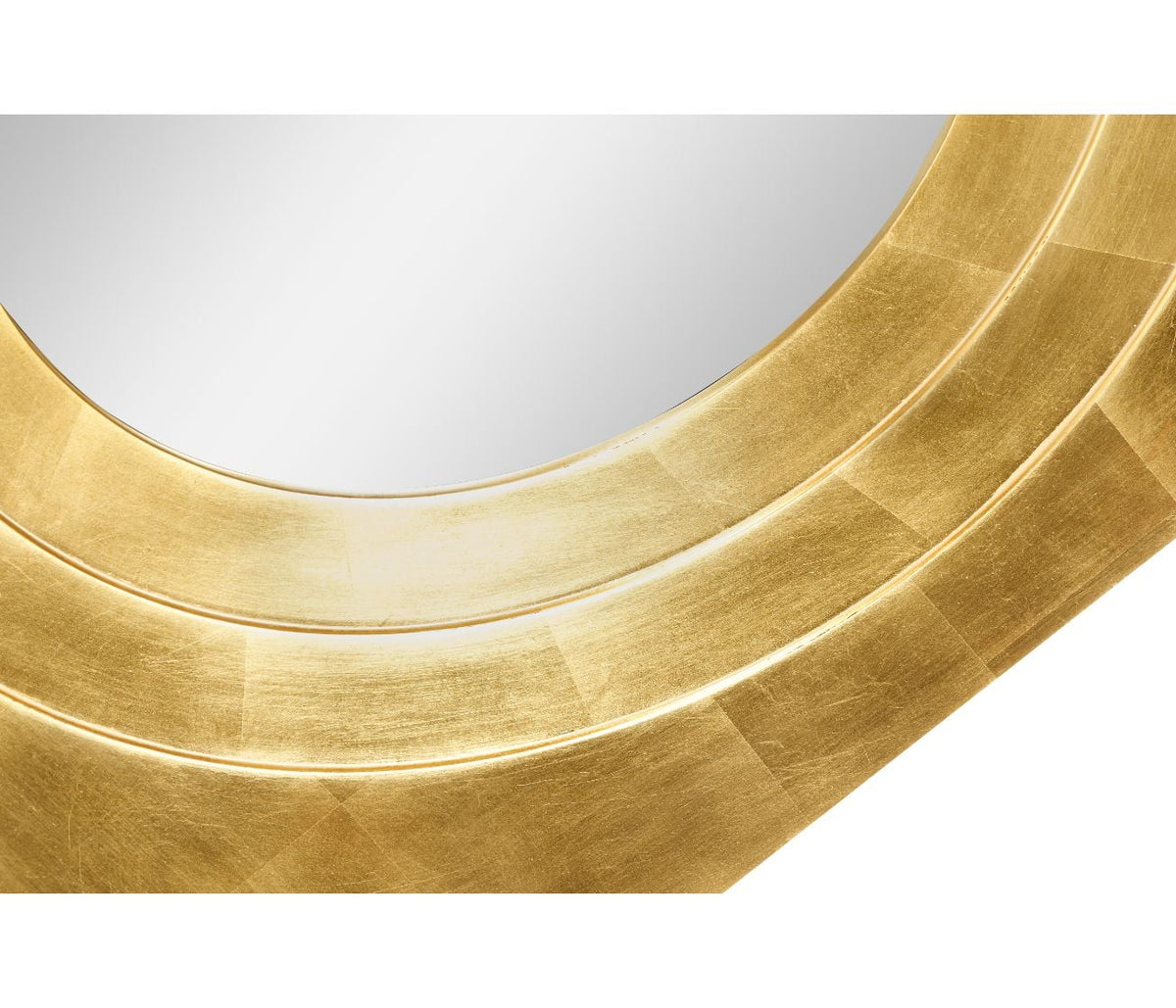 Round Mirror Contemporary with Square Frame - Gilded