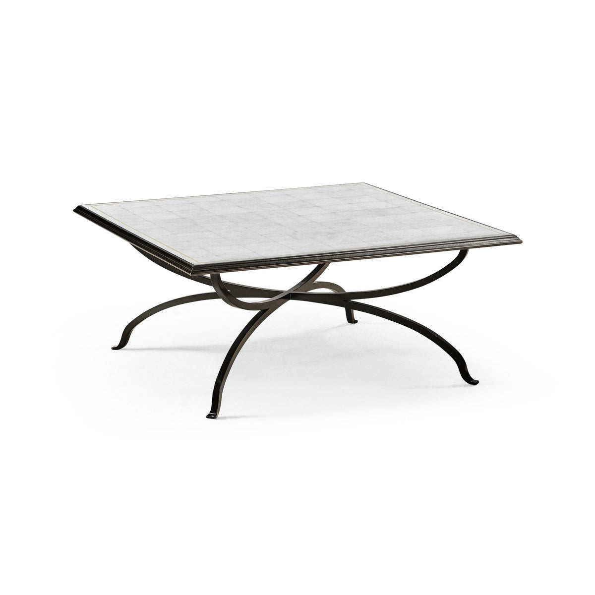 Églomisé and bronze iron square coffee table
