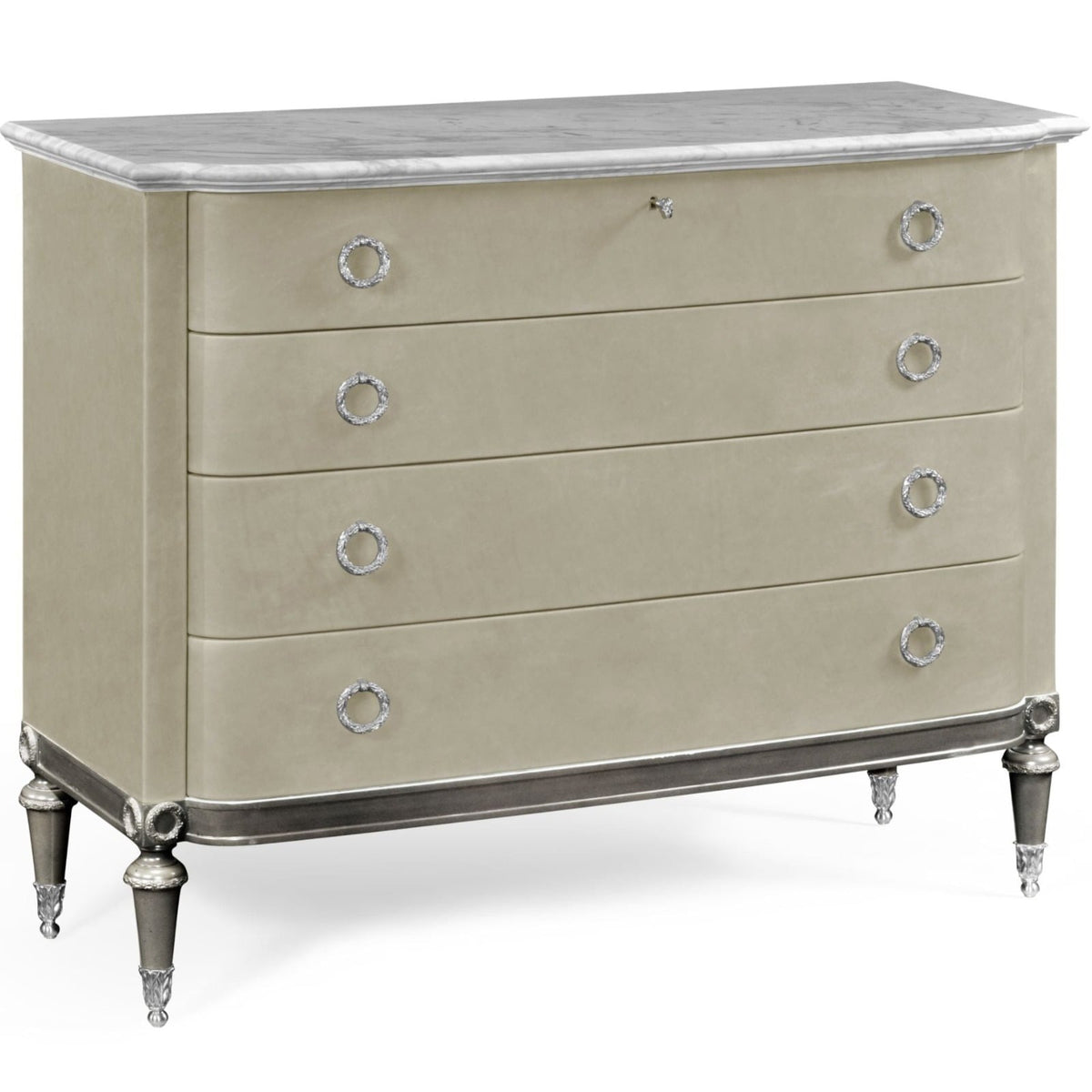 Chest of Drawers in Grey Leather