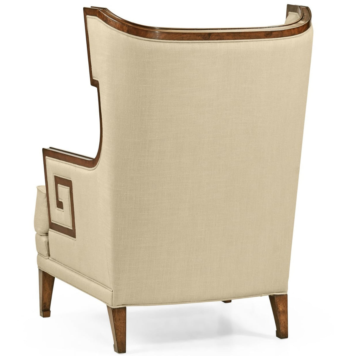 Walnut Greek Revival Armchair in Linen