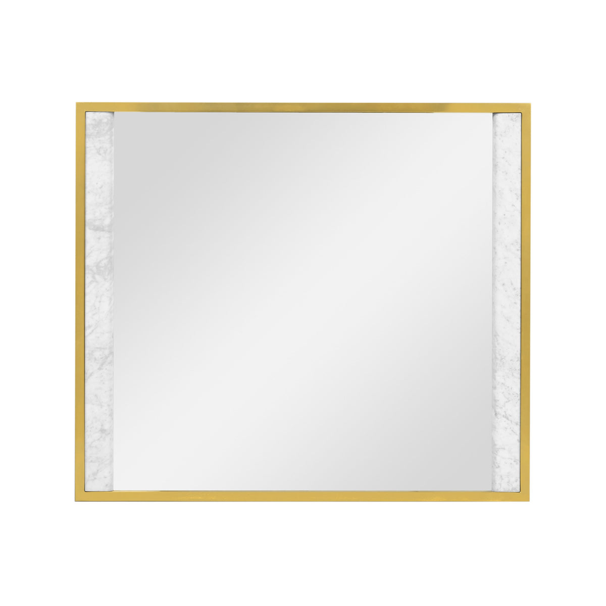 Fusion Square Wall Mirror with White Marble Edge
