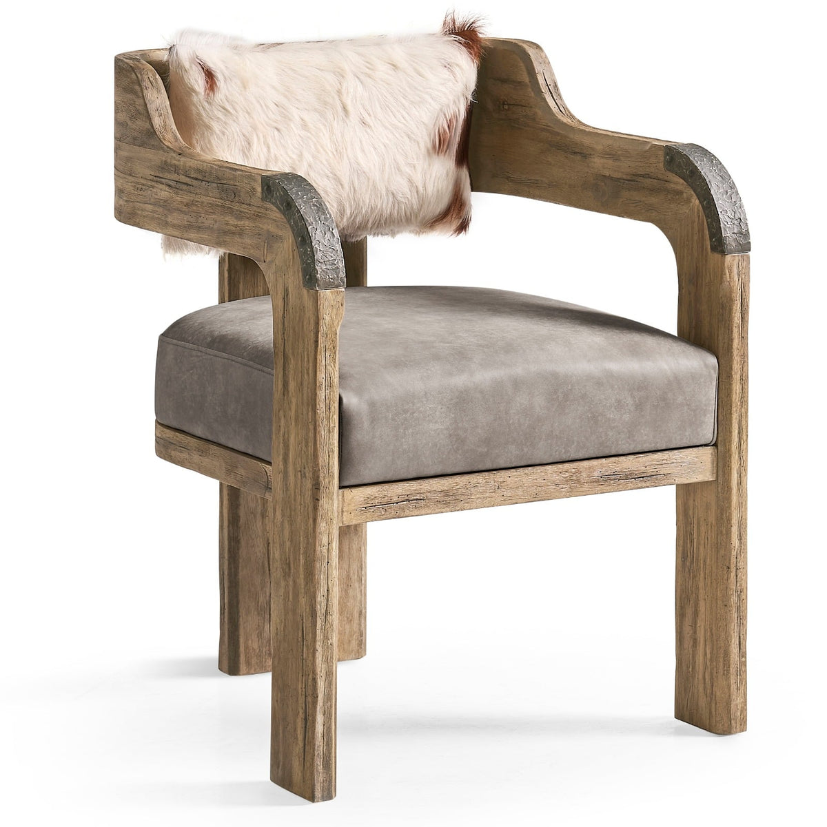 Stone Ridge Leather & Hide Arm Chair Light
