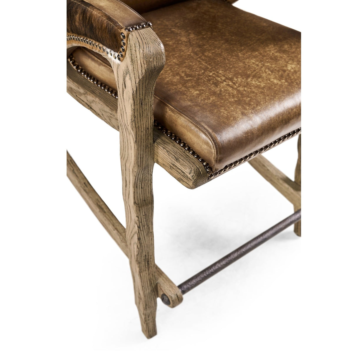 Echo Canyon Leather and Hide Counter Stool