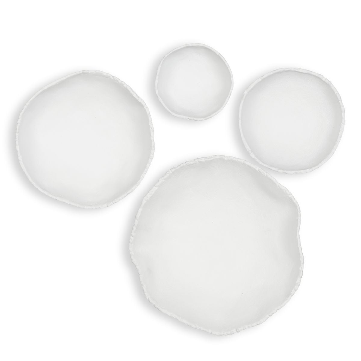 Lucky Coins Wall Bowls in White Metal - Set of 4