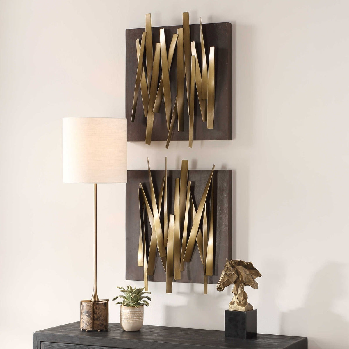 Crosshatch Metal Wall Décor Set of 2