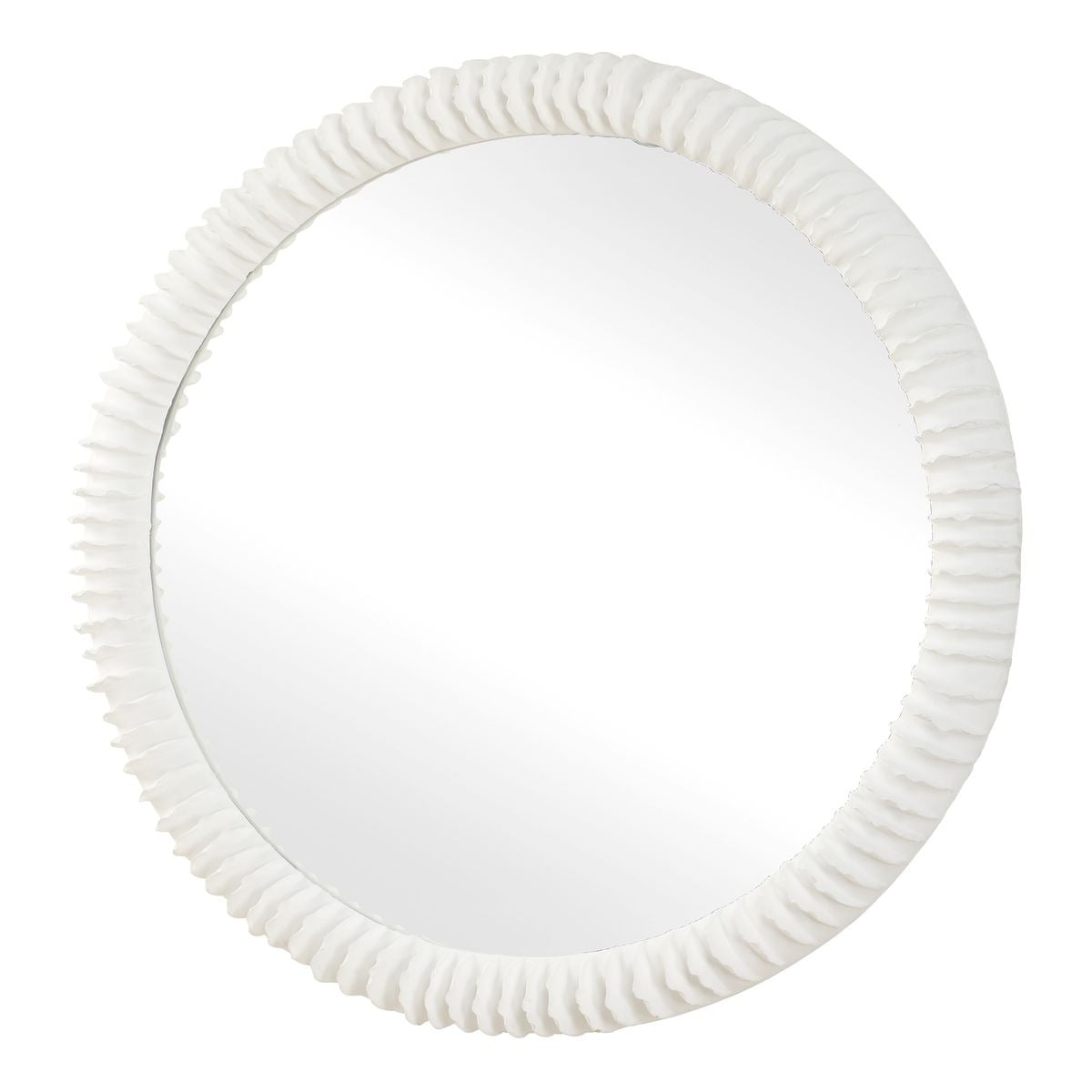 Akiko White Round Mirror