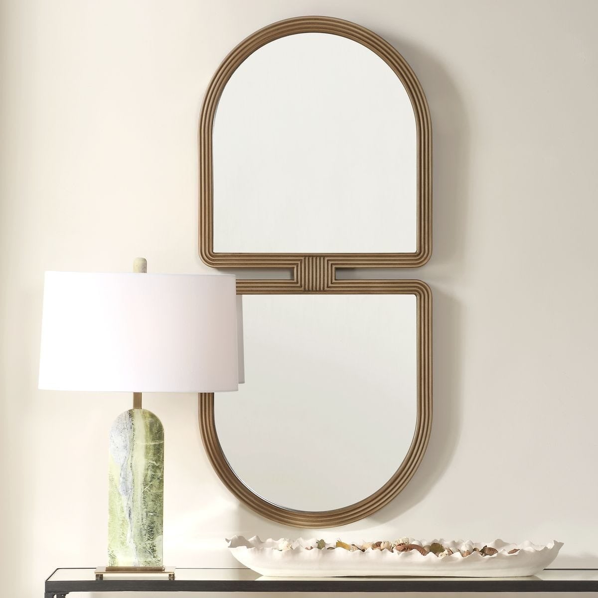 Jacques Art Deco Oval Mirror in Gold