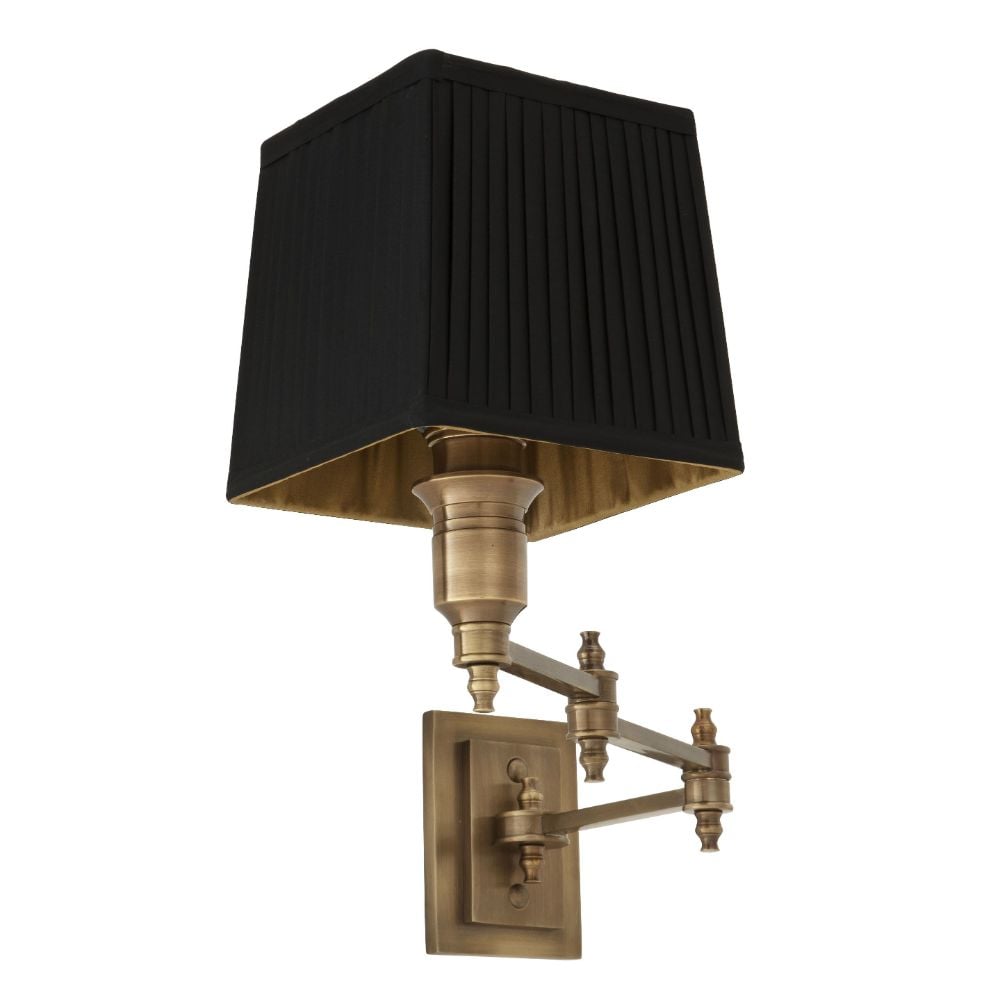 Lexington Swing Arm Wall Light Brass & Black