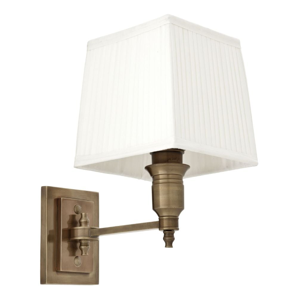 Lexington Wall Light Brass & White