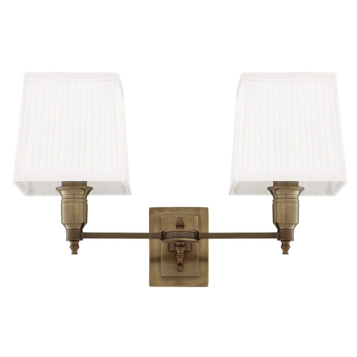Lexington Double Wall Light Brass & White