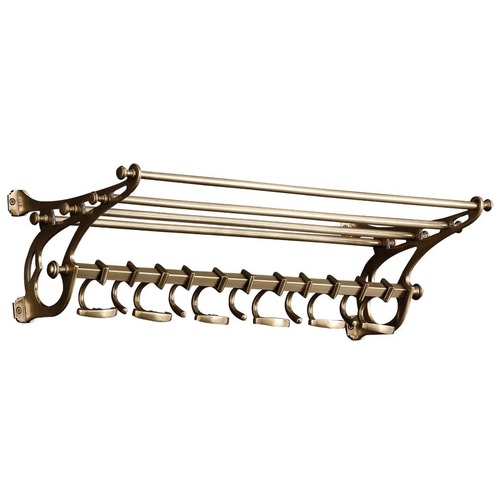Hudson Antique Brass Coat Rack - Small