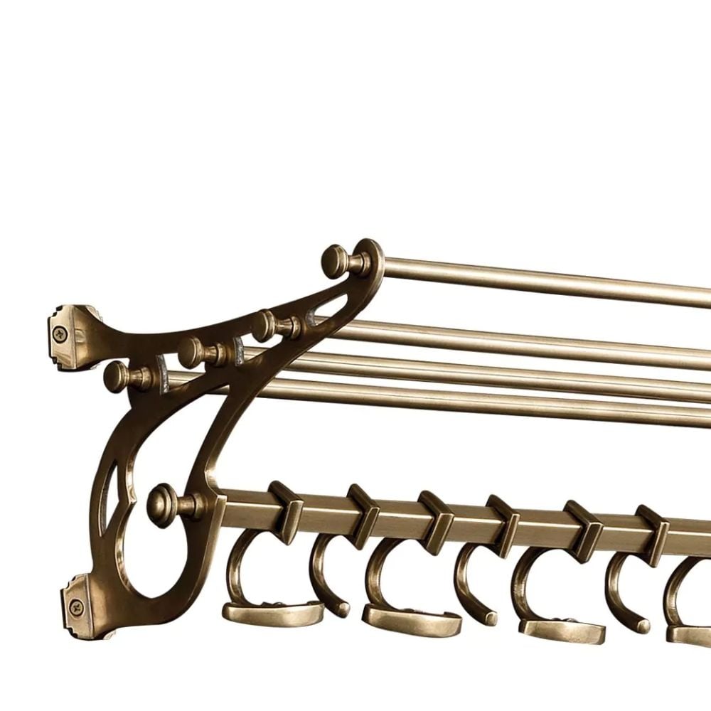 Hudson Antique Brass Coat Rack - Small