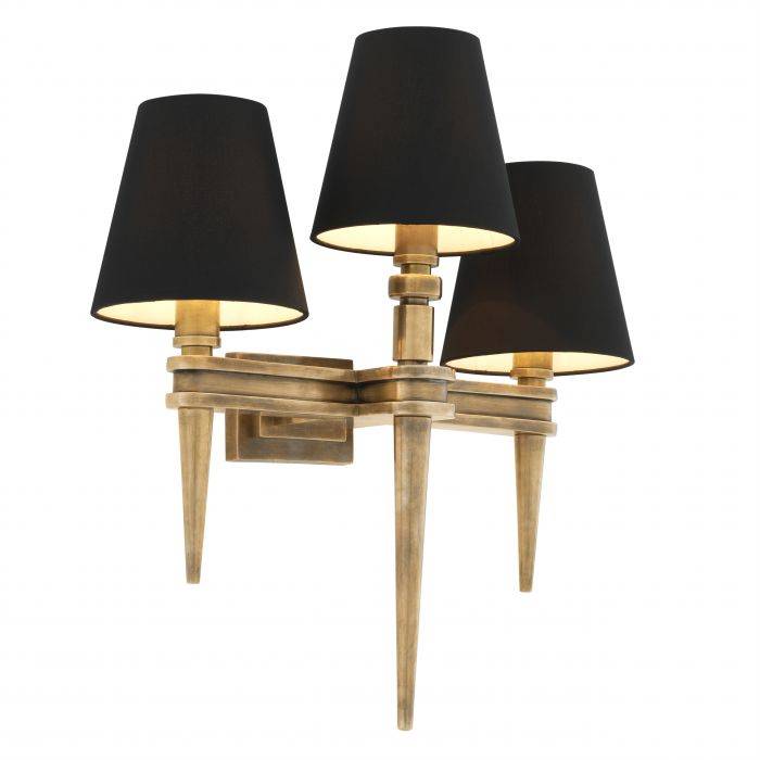 Waterloo Wall Lamp in Vintage Brass - Triple