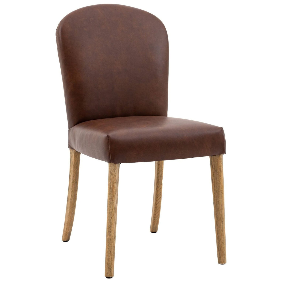Hinton Dining Chair in Brown Faux Leather - Set of 2