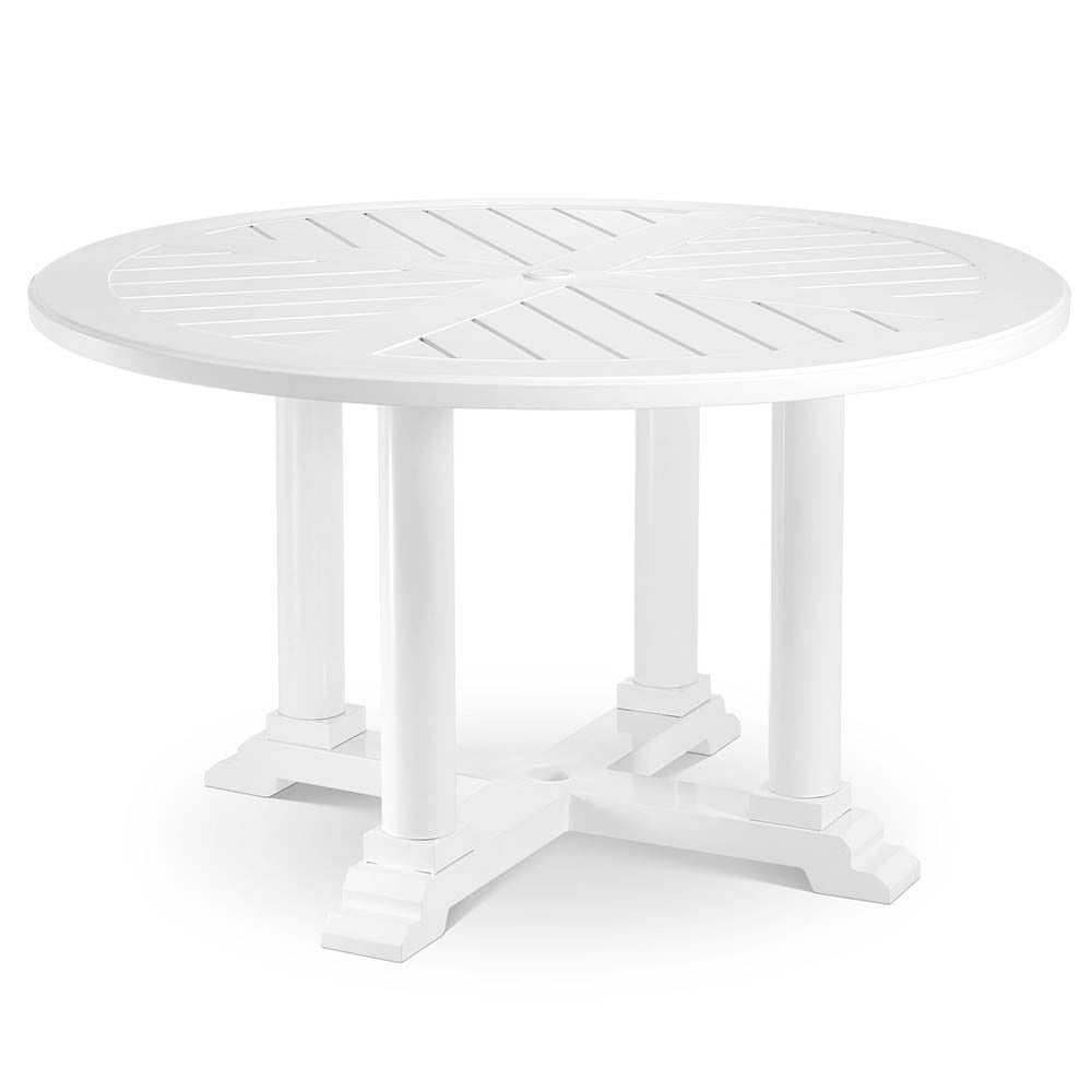 Bell Rive Small Round Outdoor Dining Table in White