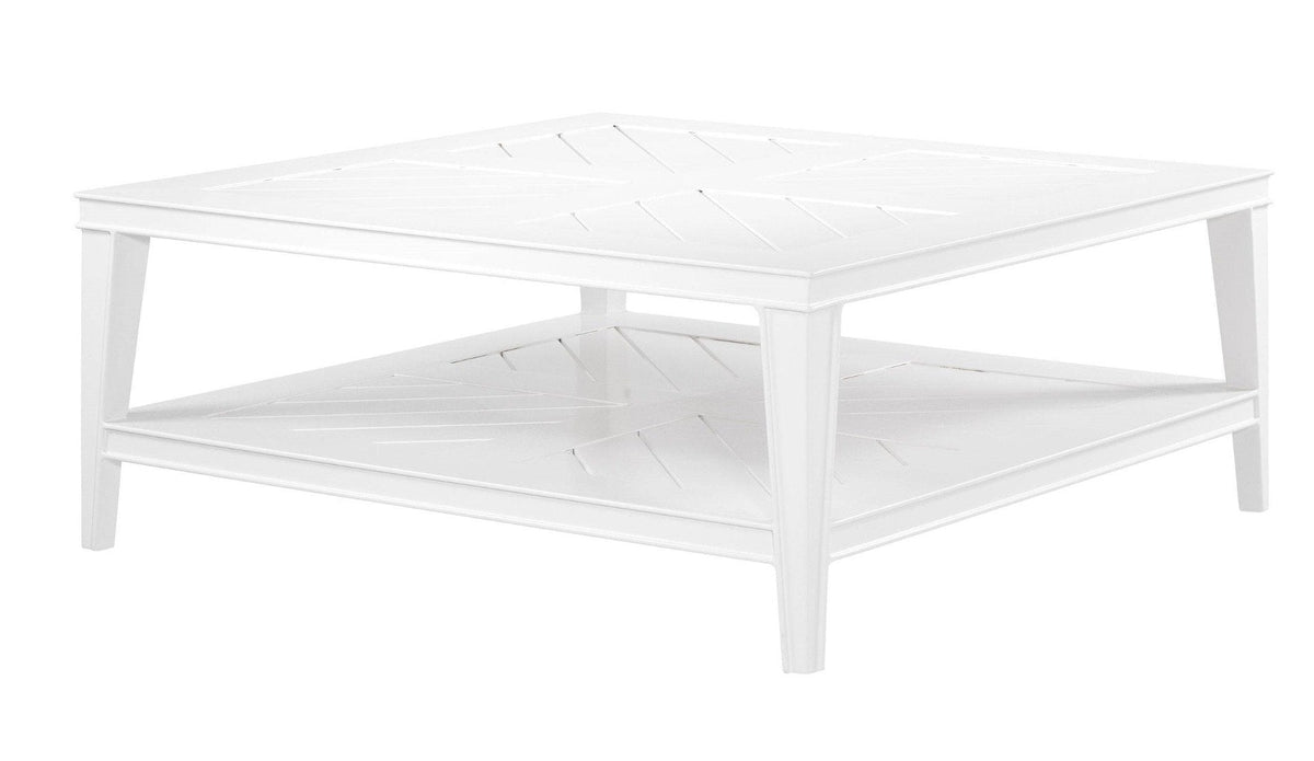 Bell Rive Square Outdoor Coffee Table in White