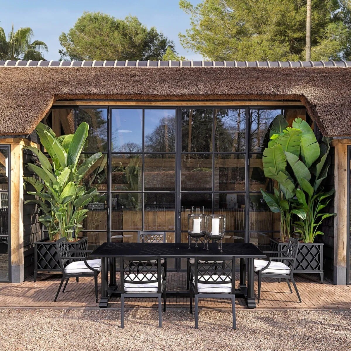 Bell Rive Rectangular Outdoor Dining Table in Black