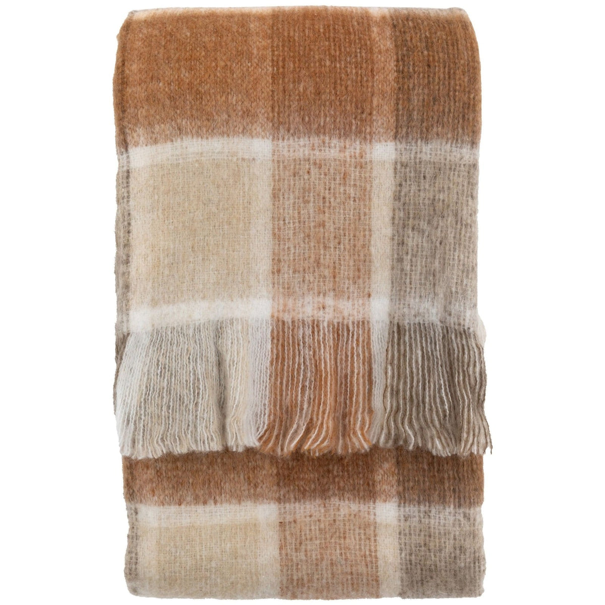 Check Mohair Throw in Rust