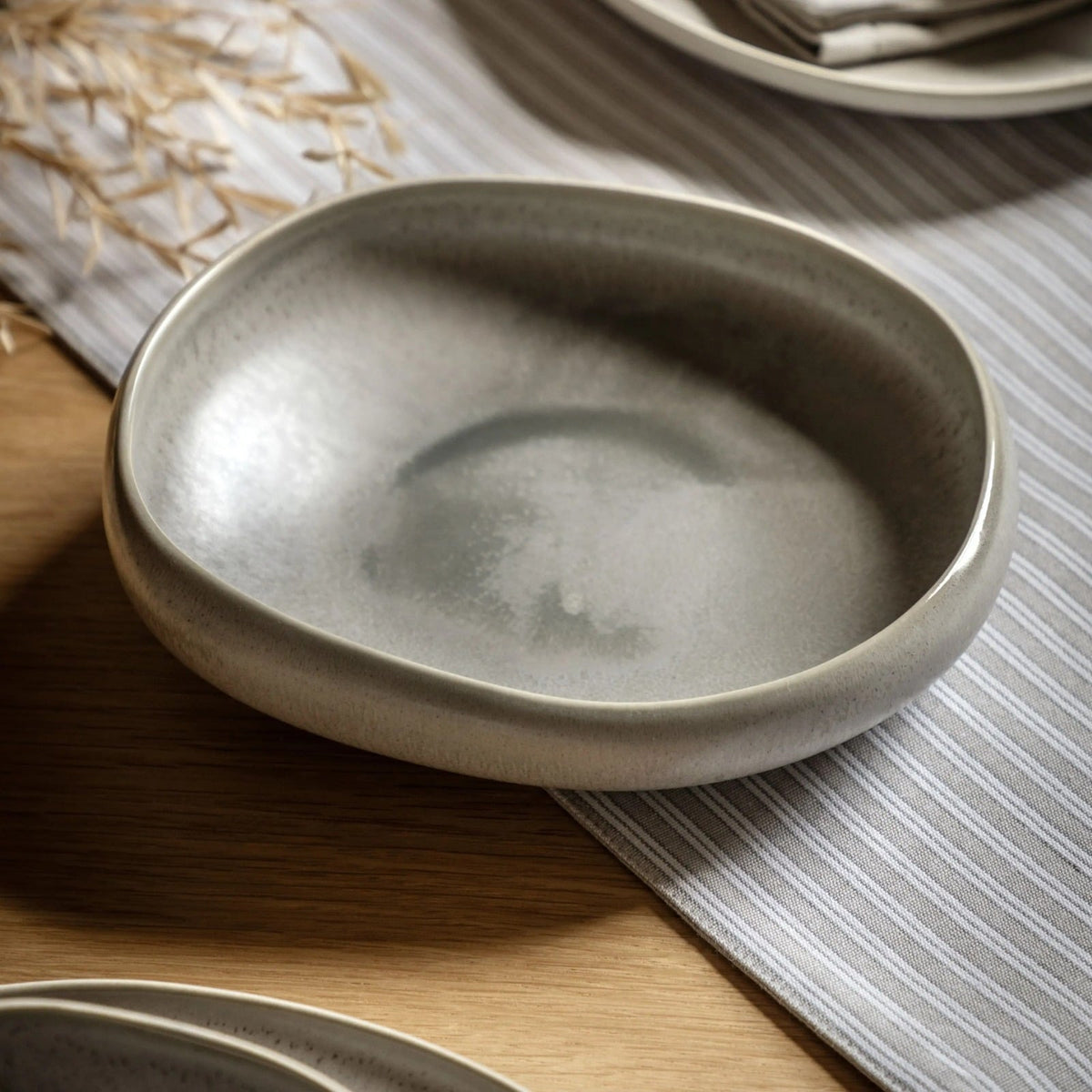 Pebble Glaze Pasta Bowl Dove Grey Set of 4