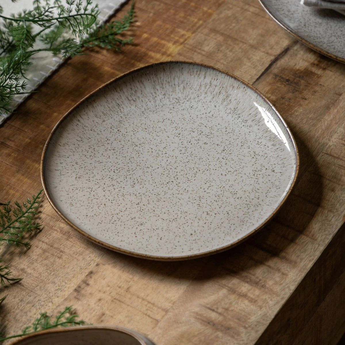 Speckle Glaze Side Plate Oatmeal Set of 4
