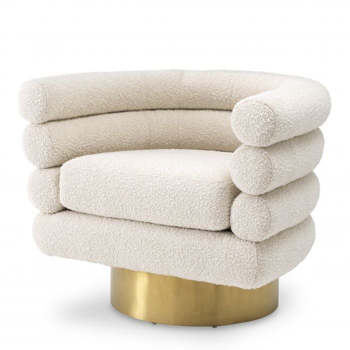 Swivel Chair Maguire in Cream Bouclé