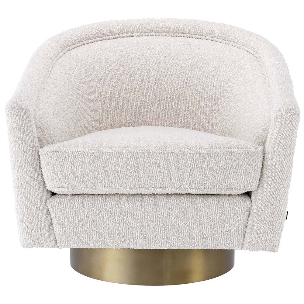 Swivel Chair Catene in Bouclé Cream