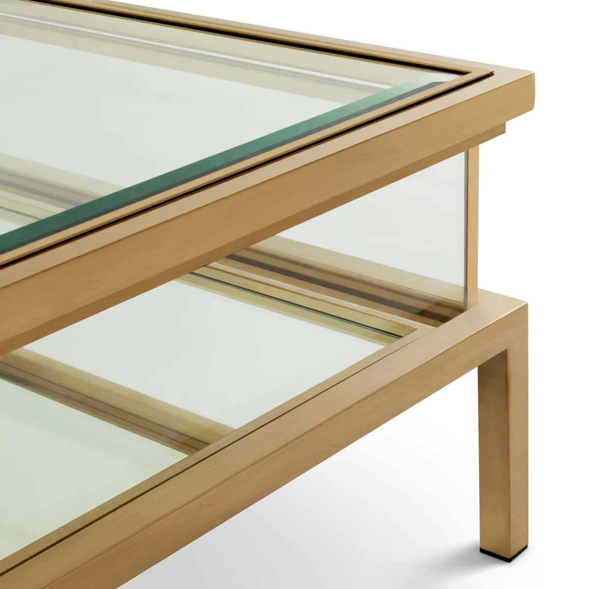 Coffee Table Harvey Rectangular in Brushed Brass