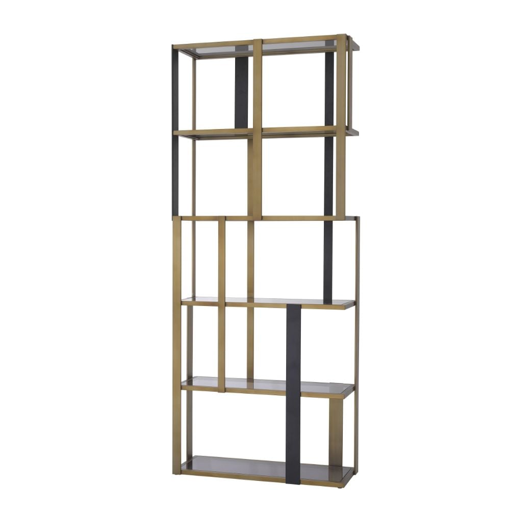 Clio Shelving Unit in Brushed Brass
