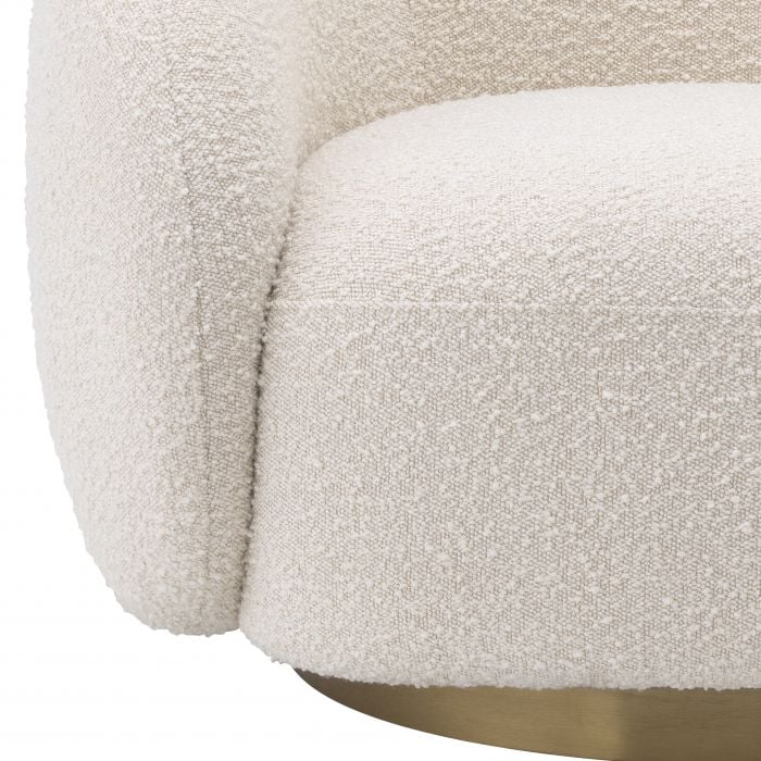Brice Swivel Chair in Boucle Cream